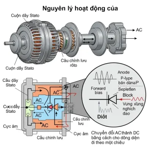 Nguyên lí hoạt động của đi ốt máy phát điện
