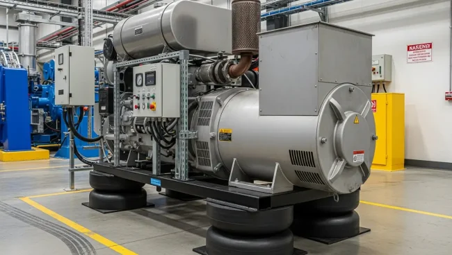 Máy phát điện được lắp chân cao su chống rung